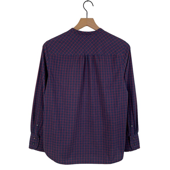 J. Crew Navy Plaid Ruffled Henley Tunic - Picture 5 of 10